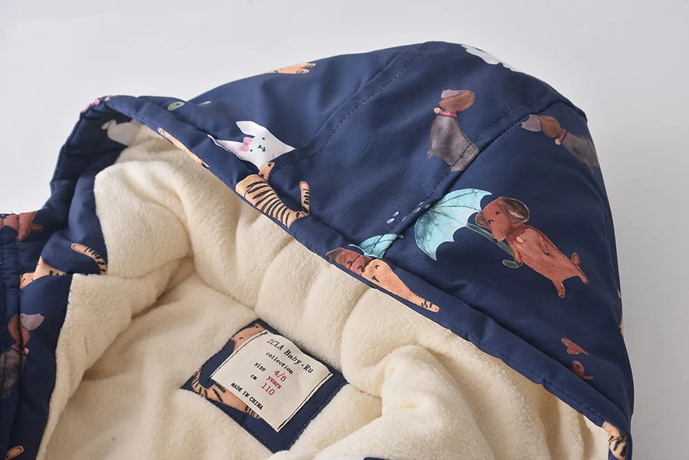 Children Cartoon Windbreaker Jacket Autumn Winter Kid Boy Girl