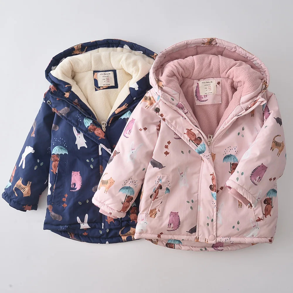 Children Cartoon Windbreaker Jacket Autumn Winter Kid Boy Girl