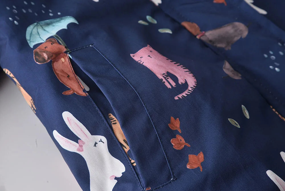 Children Cartoon Windbreaker Jacket Autumn Winter Kid Boy Girl