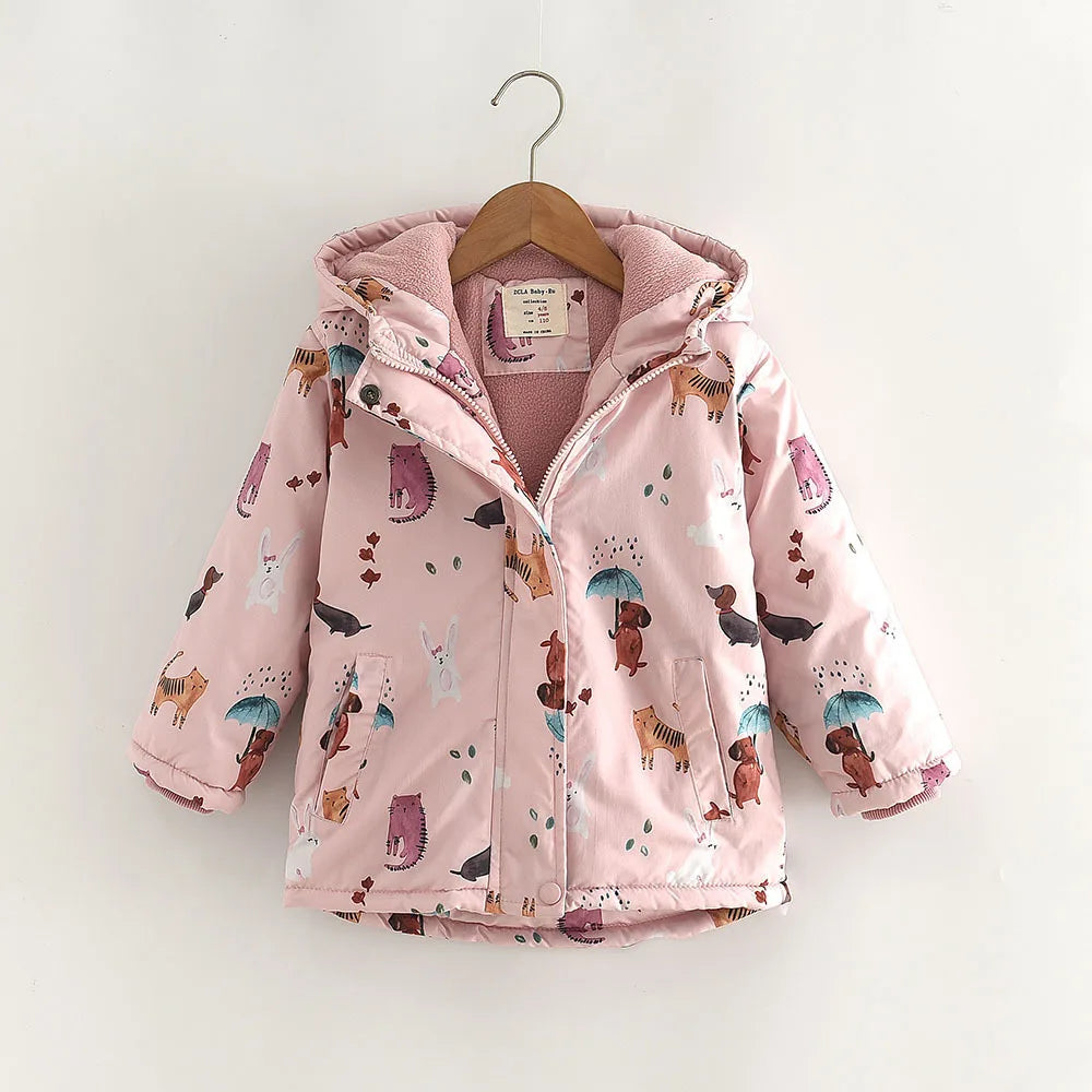 Children Cartoon Windbreaker Jacket Autumn Winter Kid Boy Girl