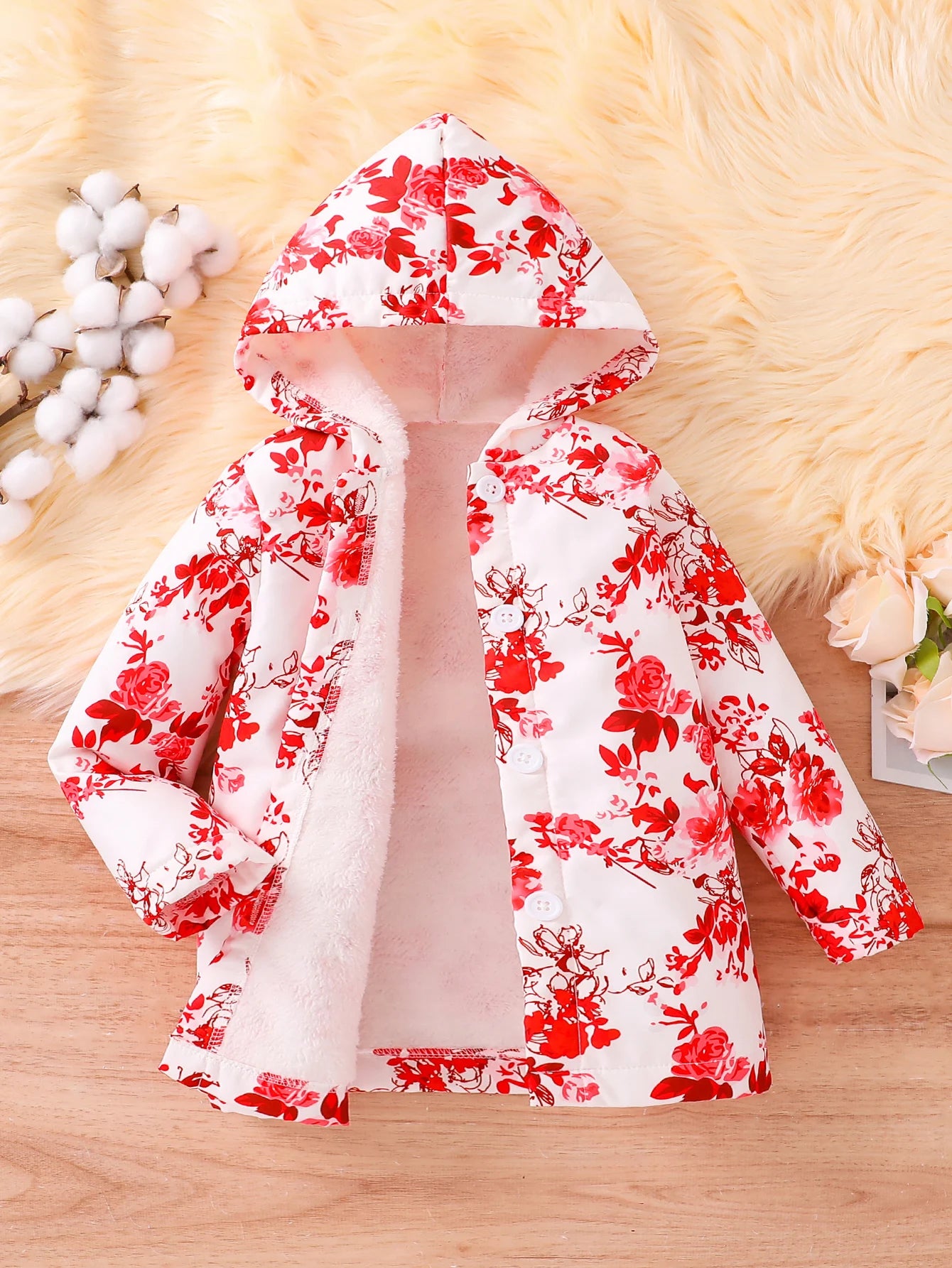 Girls’ Winter Hooded Wool-Blend Coat – Elegant, Warm &amp; Perfect