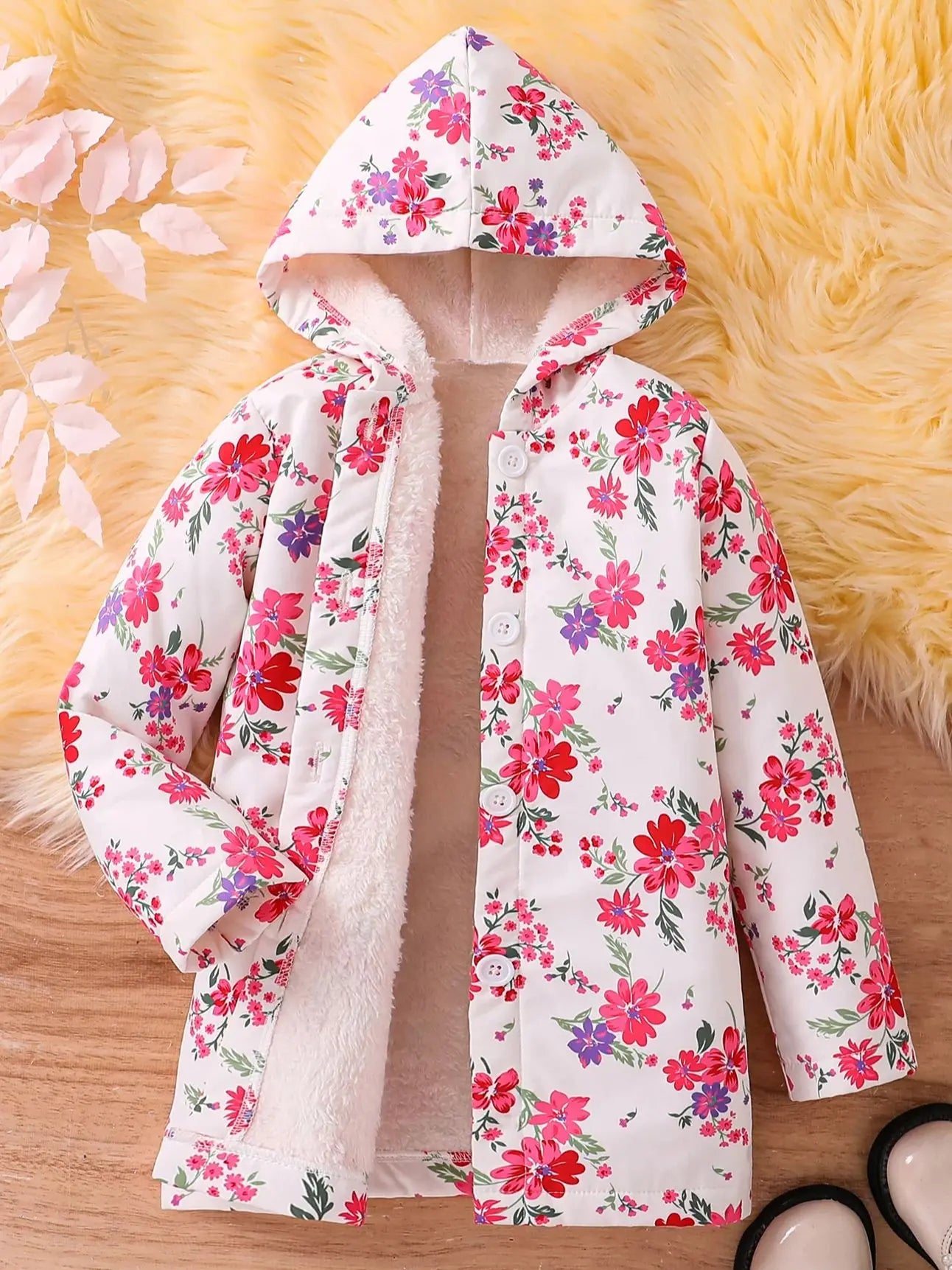 Girls’ Winter Hooded Wool-Blend Coat – Elegant, Warm &amp; Perfect