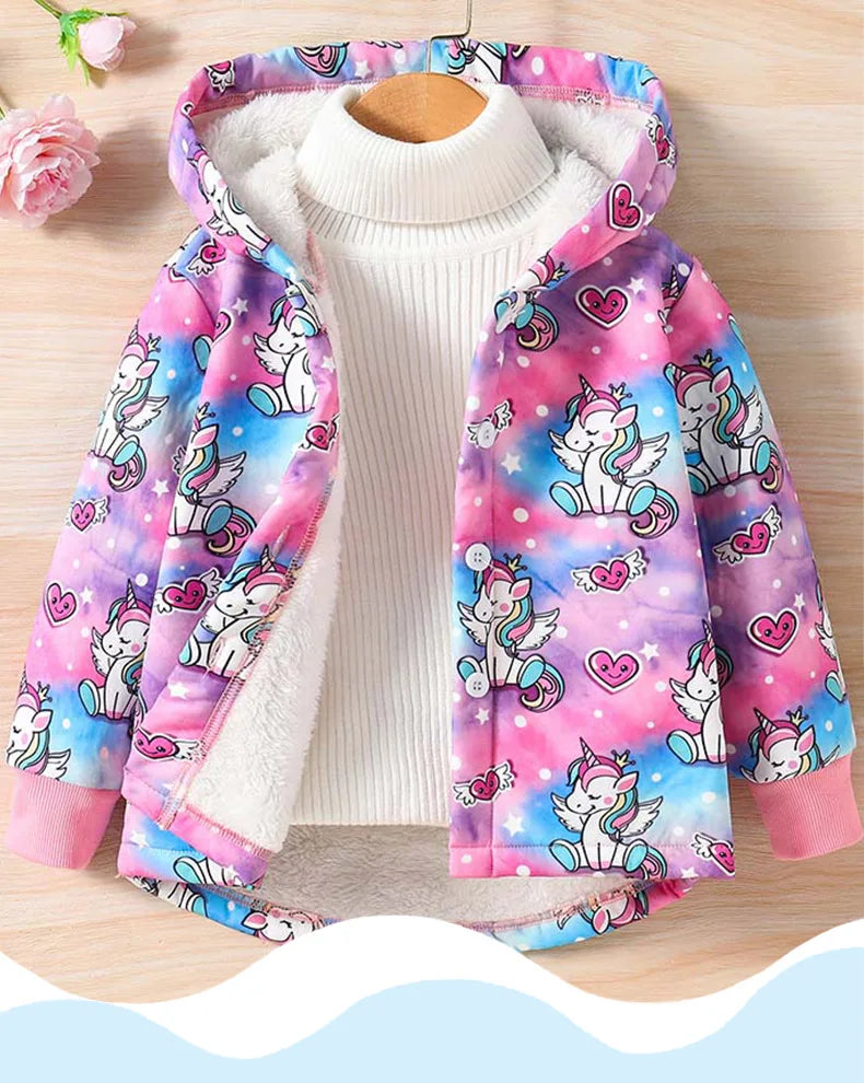 Girls’ Winter Hooded Wool-Blend Coat – Elegant, Warm &amp; Perfect