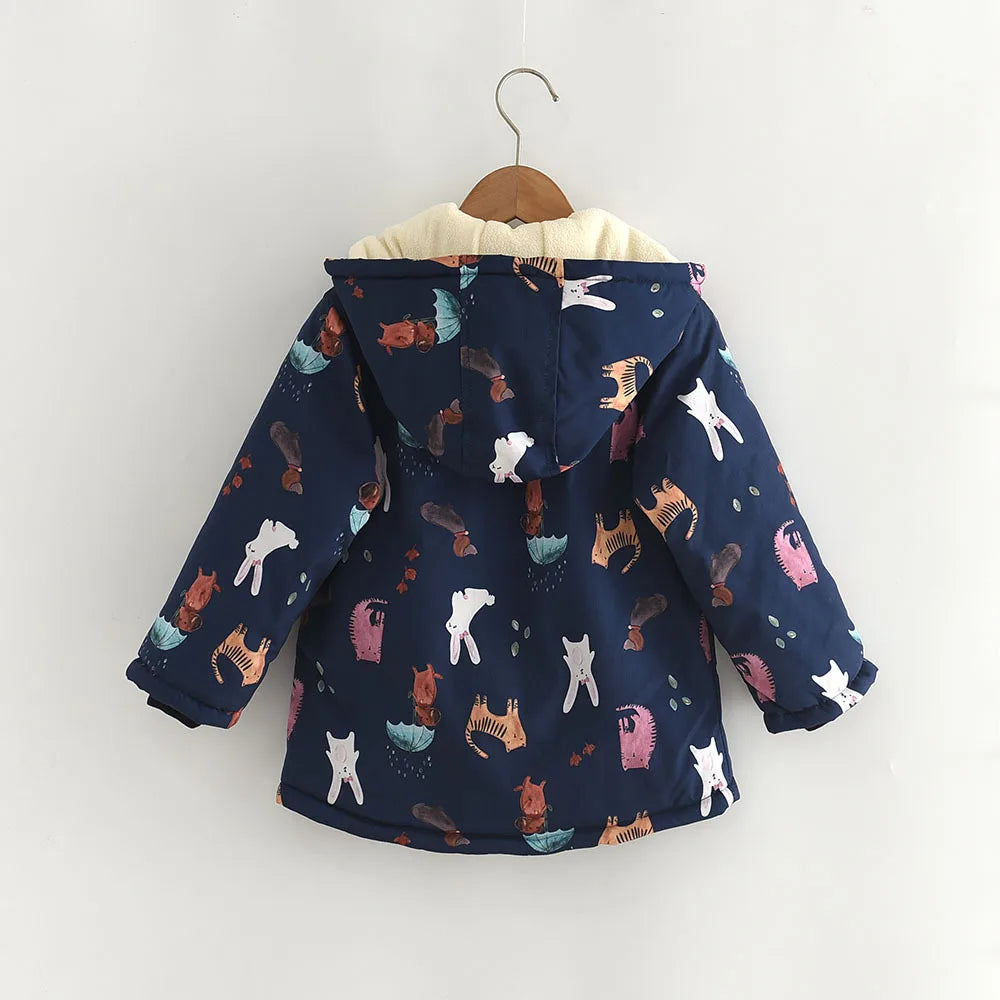 Children Cartoon Windbreaker Jacket Autumn Winter Kid Boy Girl