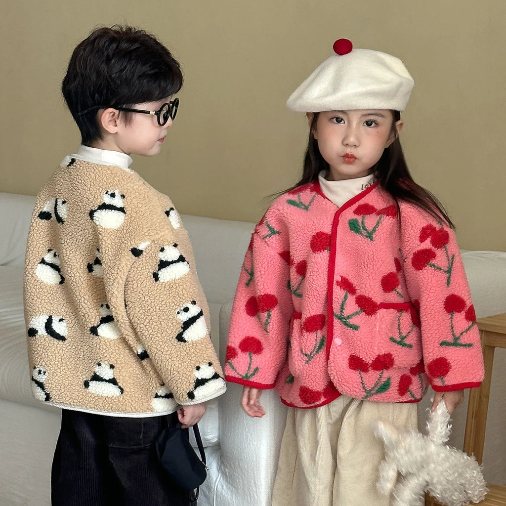 ❄🧸 Cozy Winter Print Jacket for Kids – Ultra-Warm &amp; Adorably Cute