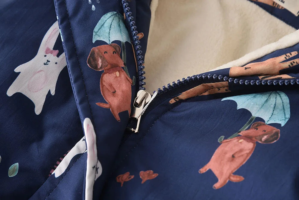 Children Cartoon Windbreaker Jacket Autumn Winter Kid Boy Girl