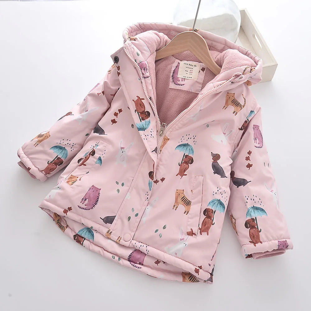 Children Cartoon Windbreaker Jacket Autumn Winter Kid Boy Girl